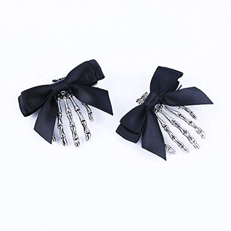 Halloween Skeleton Hands Hair Clips Goth Hair Clips Skull Hair Clip Halloween Hair Accessories Halloween Hair Clips for Women Girls (2PCS)