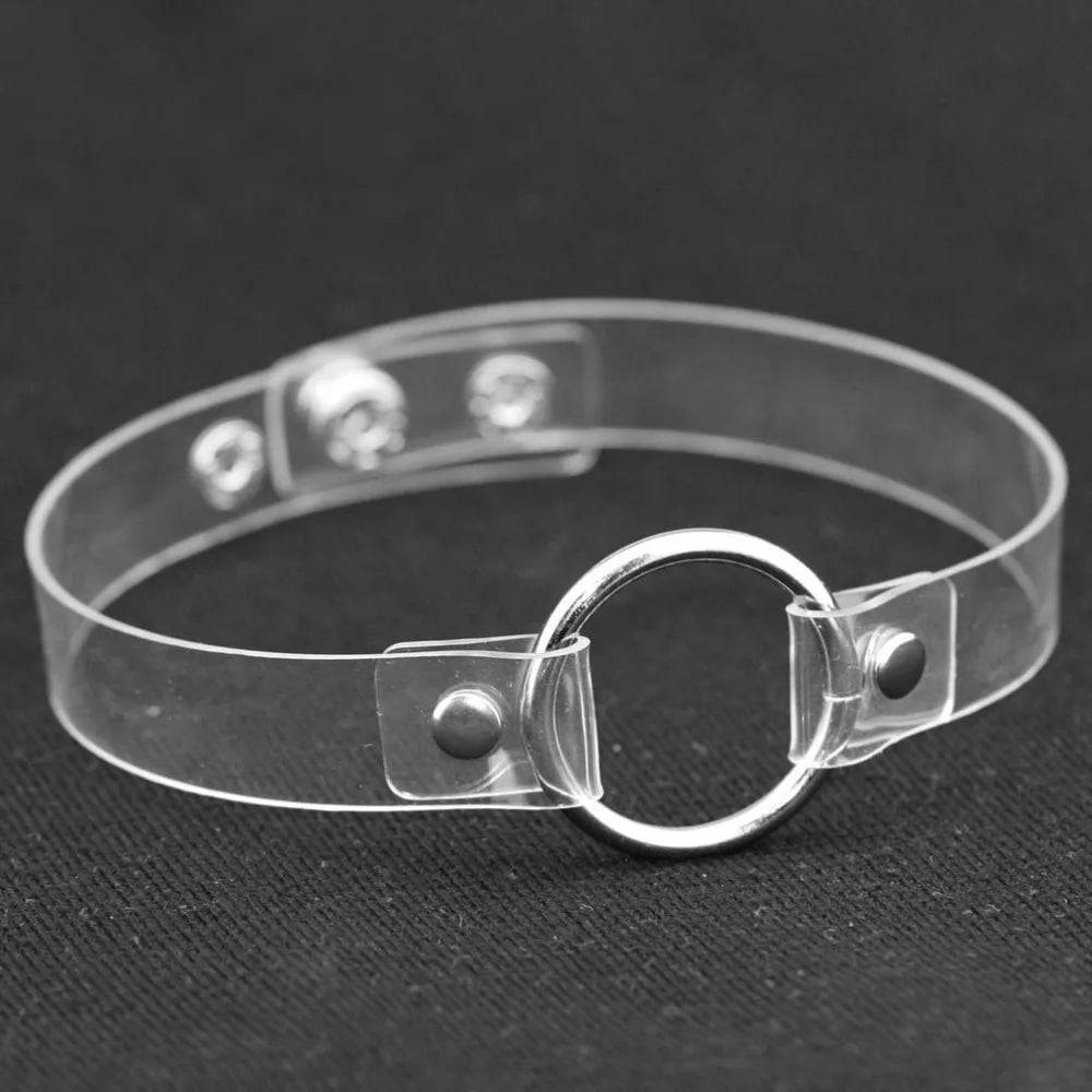 Clear Punk Choker Women Adjustable Transparent Heart Choker Necklace Gothic Girls Collar Necklace Women Goth Fashion Accessory