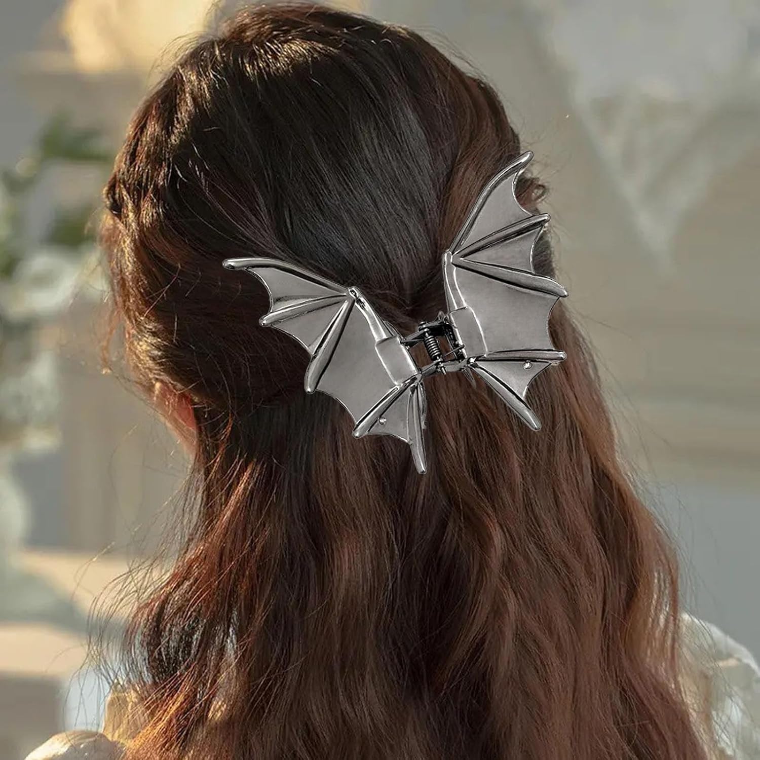 3Packs Goth Hair Clips Halloween Bat Claw Clips Metal Punk Goth Hair Accessories for Women Girls (Black)