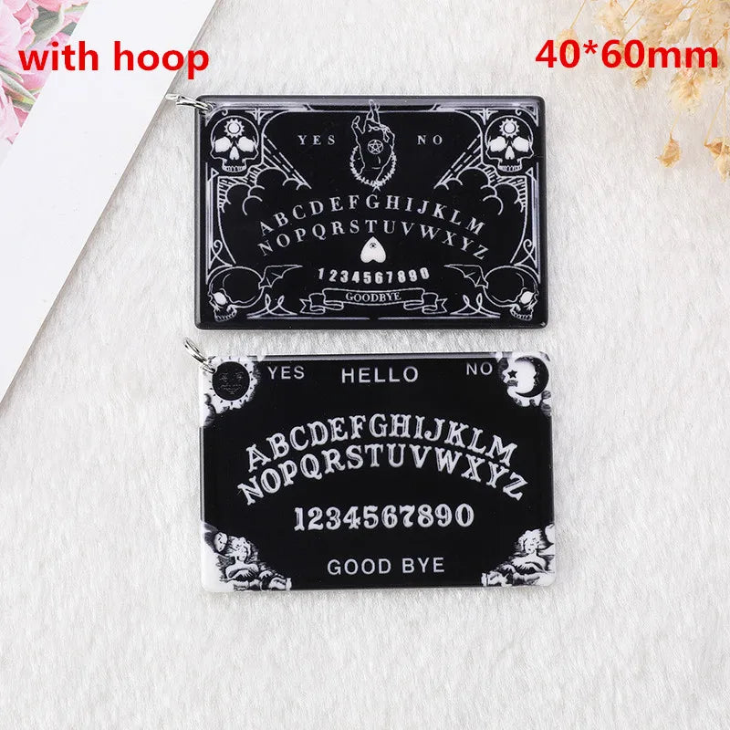 5 Pcs Divination Magic Ouija Planchette Charms Gothic Jewlery Findings for Keychain Necklace Diy Making