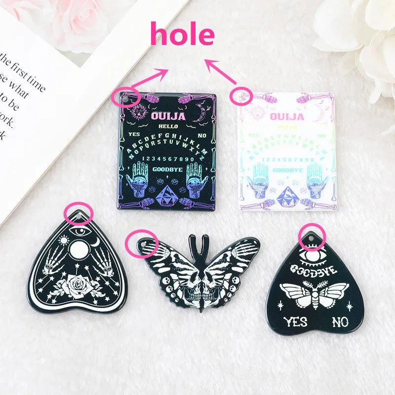 5 Pcs Divination Magic Ouija Planchette Charms Gothic Jewlery Findings for Keychain Necklace Diy Making