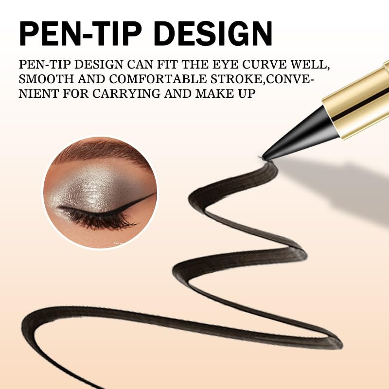2Pcs Ultra-Pigmented Black Eyeliner – Delineador De Ojos for Bold, Goth-Inspired Looks, Waterproof & Smudge-Proof Formula, Long-Lasting & Intense Color for Dramatic and Smoky Eyes Makeup