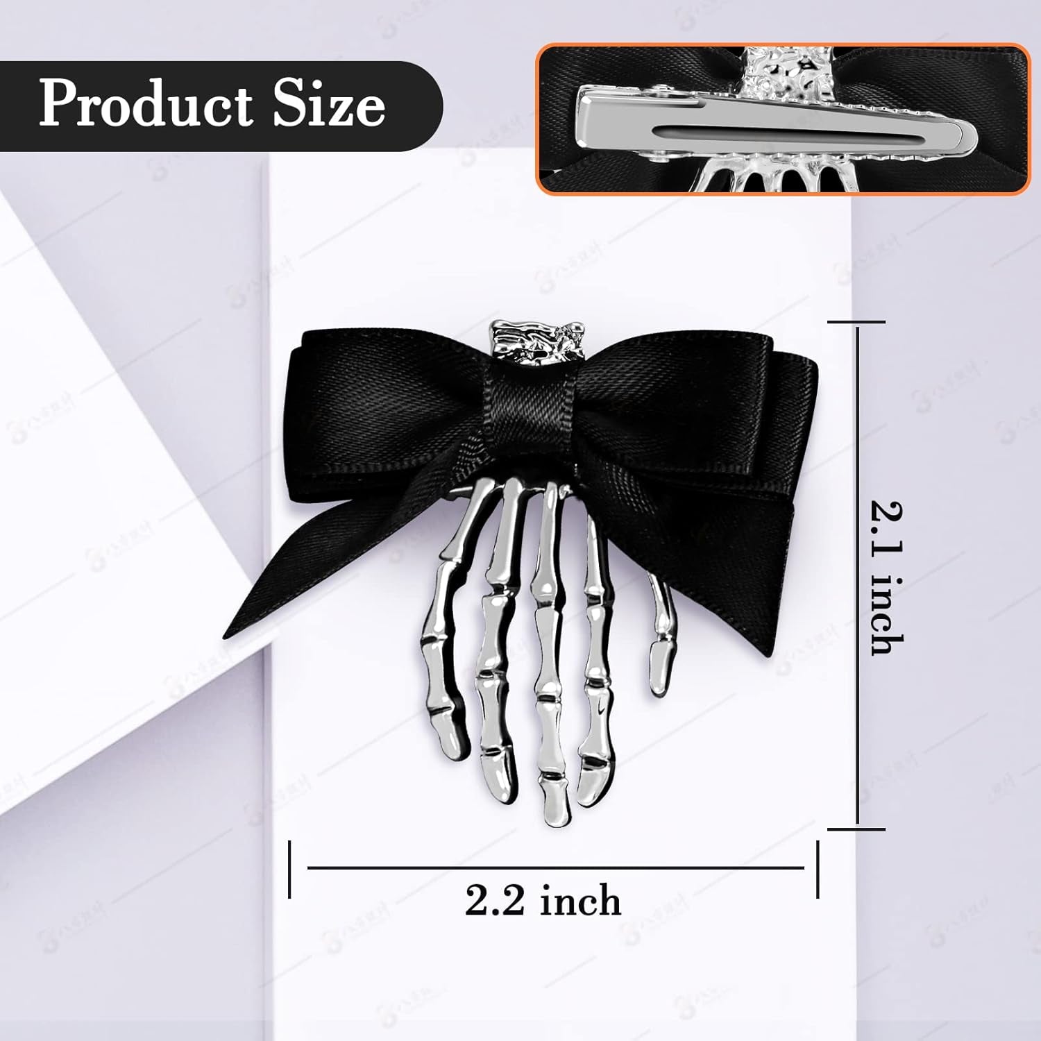 Halloween Skeleton Hands Hair Clips Goth Hair Clips Skull Hair Clip Halloween Hair Accessories Halloween Hair Clips for Women Girls (2PCS)