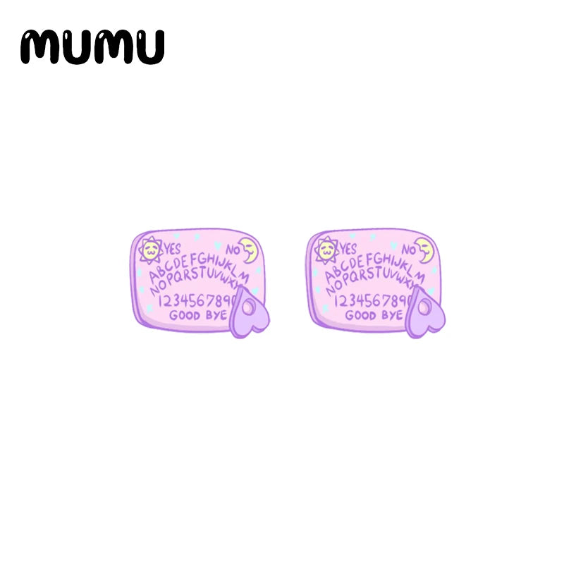2021 New Ouija Board Stud Earring Epoxy Jewelry Resin Acrylic Earrings Handmade Gifts Men