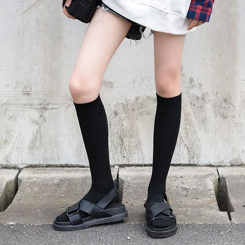 Harajuku Dark Magic Star Moon Knee Socks Women Girl Gothic Punk Streetwear Mall Goth JK School Casual Retro Ouija Board Long