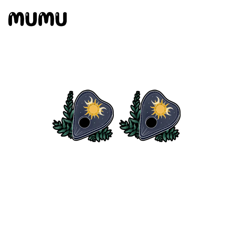 2021 New Ouija Board Stud Earring Epoxy Jewelry Resin Acrylic Earrings Handmade Gifts Men