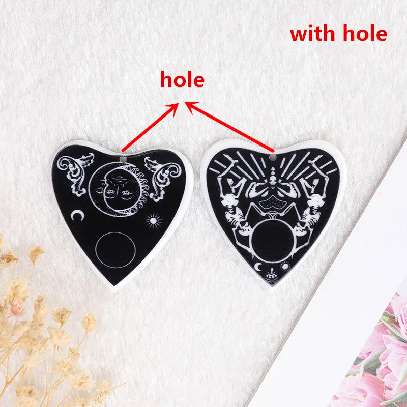 5 Pcs Divination Magic Ouija Planchette Charms Gothic Jewlery Findings for Keychain Necklace Diy Making