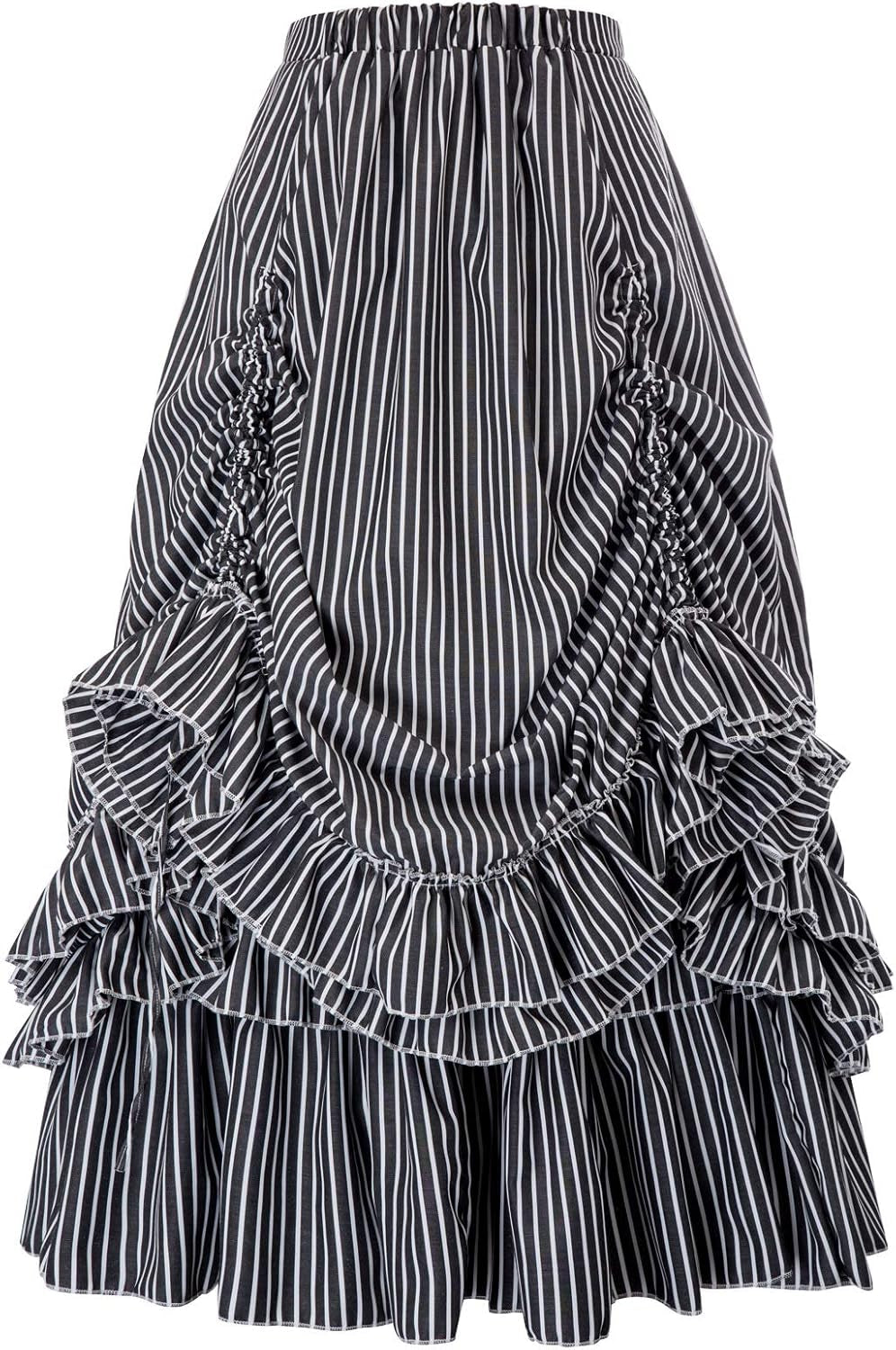 Women'S Vintage Stripes Gothic Victorian Skirt Renaissance Style Falda