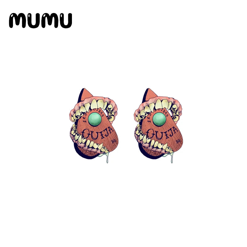 2021 New Ouija Board Stud Earring Epoxy Jewelry Resin Acrylic Earrings Handmade Gifts Men