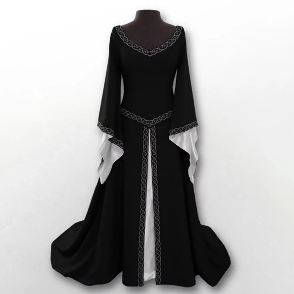 Women Retro Renaissance Dresses Medieval Costume Lace up Irish over Dress Peasant Fairy Dress Ball Gown Halloween Dresses Clearance 2025