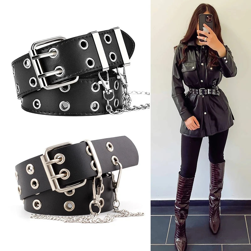 Unisex Jeans Belt Punk Gothic Belts for Women Men Waist Corset Cinturon Mujer Chain Ketting Riem High Quality Cummerbunds Cintos