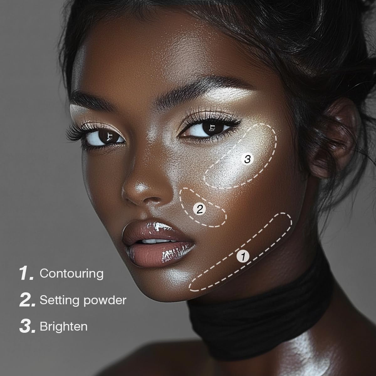 Black White Makeup Palette, White Pressed Setting Powder Goth Halloween Black Gothic Foundation & Eyeshadow Kit, Matte Finish for Smokey Eyes, High-Pigment Face Paint Skeleton Cosplay & Costume Looks