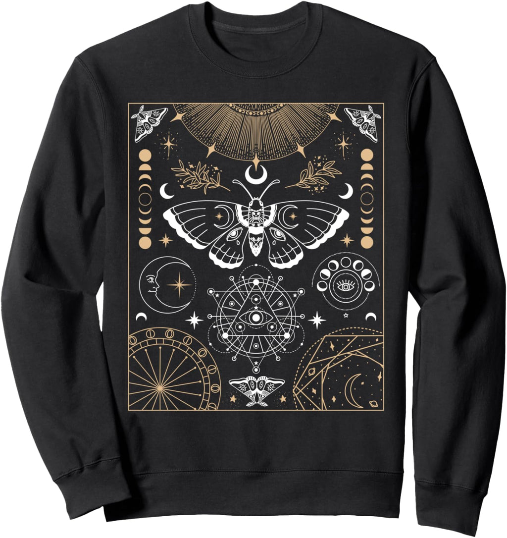 Luna Moth Moon Phases Witchy Dark Academia Aesthetic Sweatshirt