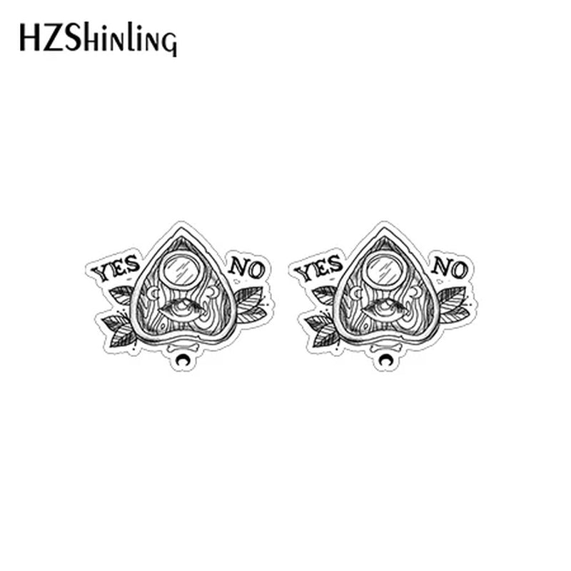 2021 Heat Acrylic Ouija Planchette Cartoon Stud Earrings Resin Epoxy Earrings Jewelry