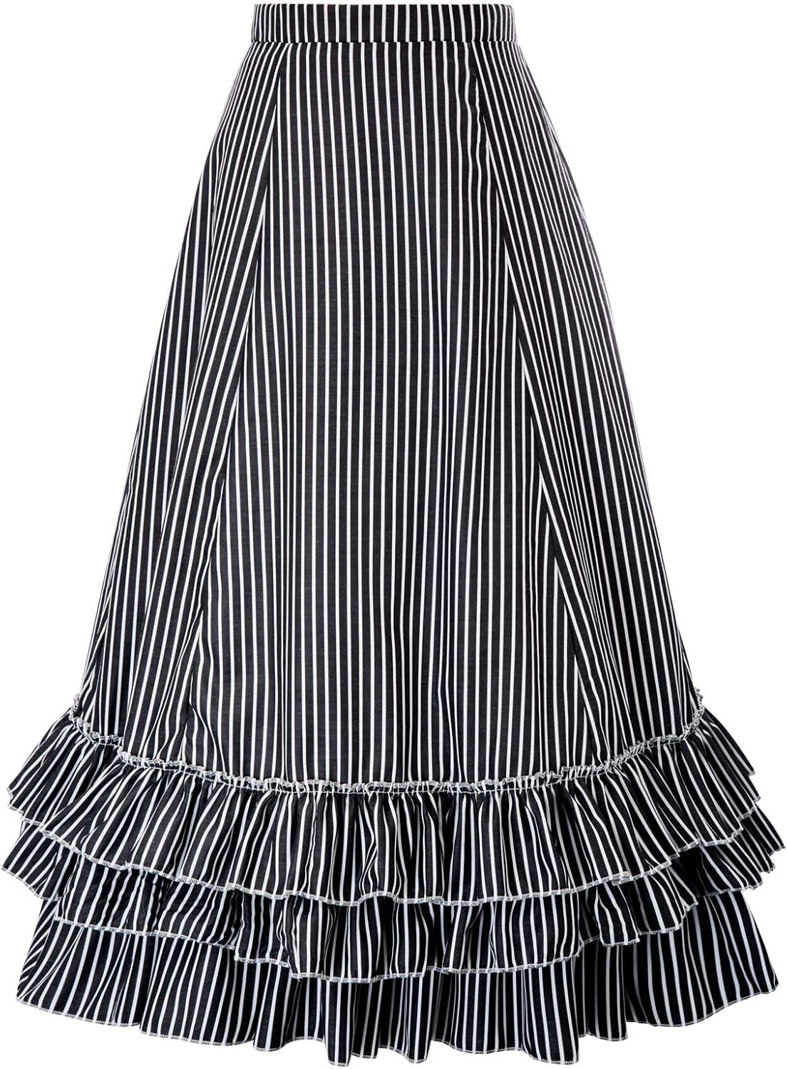 Women'S Vintage Stripes Gothic Victorian Skirt Renaissance Style Falda