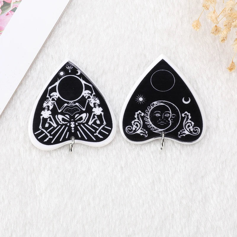 5 Pcs Divination Magic Ouija Planchette Charms Gothic Jewlery Findings for Keychain Necklace Diy Making