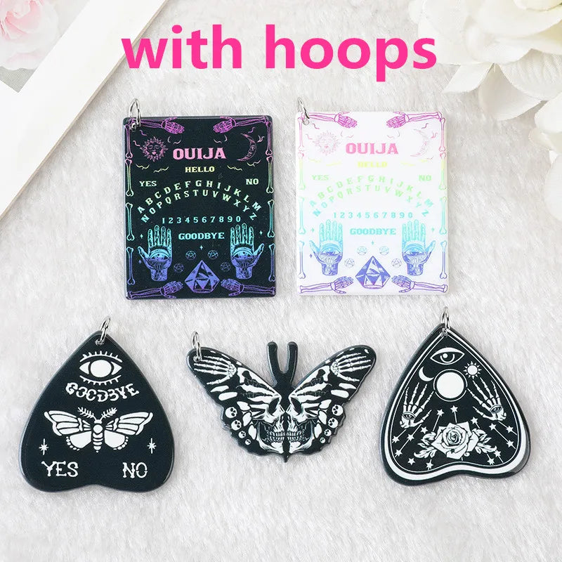 5 Pcs Divination Magic Ouija Planchette Charms Gothic Jewlery Findings for Keychain Necklace Diy Making