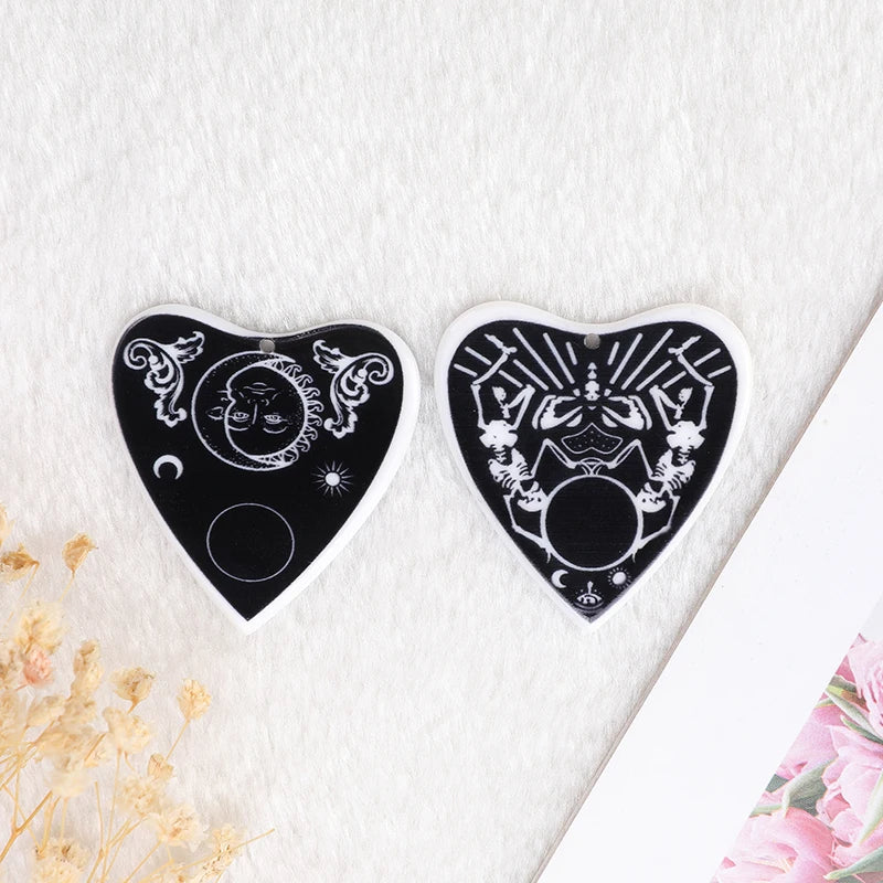 5 Pcs Divination Magic Ouija Planchette Charms Gothic Jewlery Findings for Keychain Necklace Diy Making